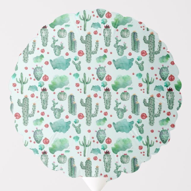 cactus and ladybug pattern - light blue background balloon (Front)