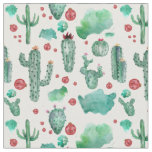 cactus and ladybug pattern - white background, fabric