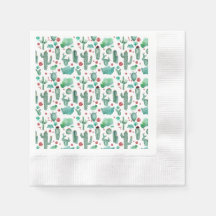 cactus and ladybug pattern -, white background