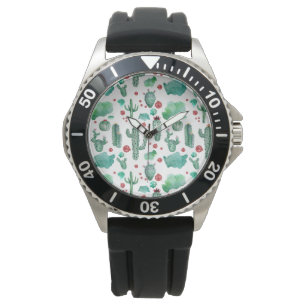 cactus and ladybug pattern -white background watch