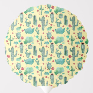 cactus and ladybug pattern - yellow background balloon