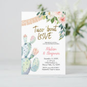  Cactus and Pampas Taco Bout Love Couple Shower  Invitation (Standing Front)