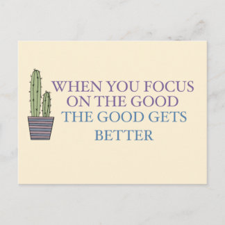 Cactus and Positive Quote  Postcard