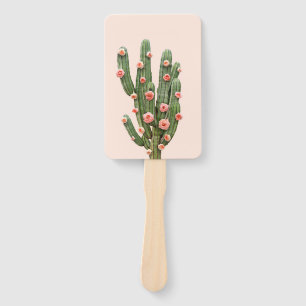 Cactus and Roses Hand Fan
