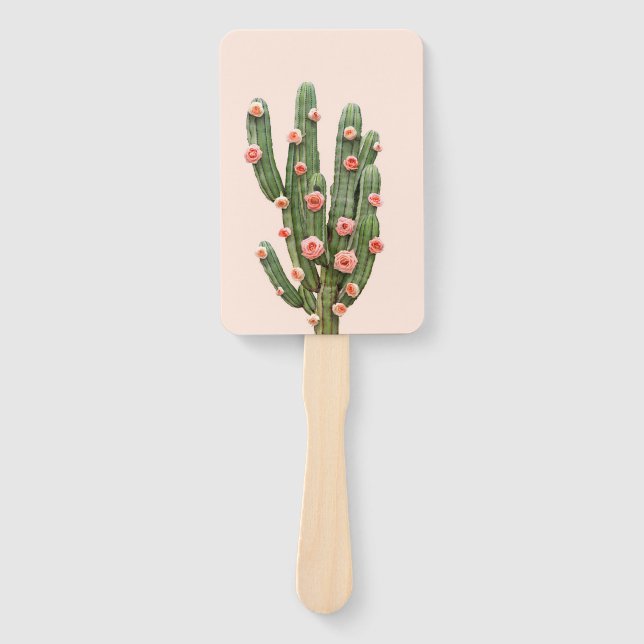 Cactus and Roses Hand Fan (Front)