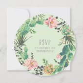 Cactus and Succulent Invitations, Wreath Wedding Invitation (Back)