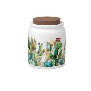 Cactus and Succulents Candy Jar