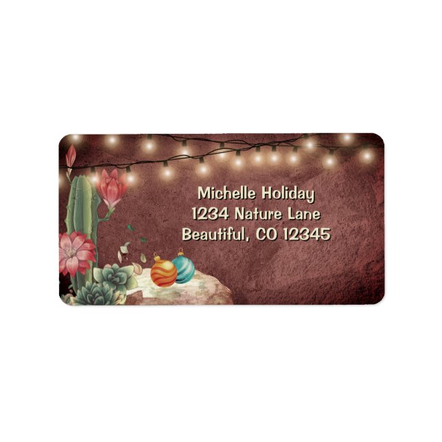 Cactus and Succulents Christmas Holiday Address Label (Front)
