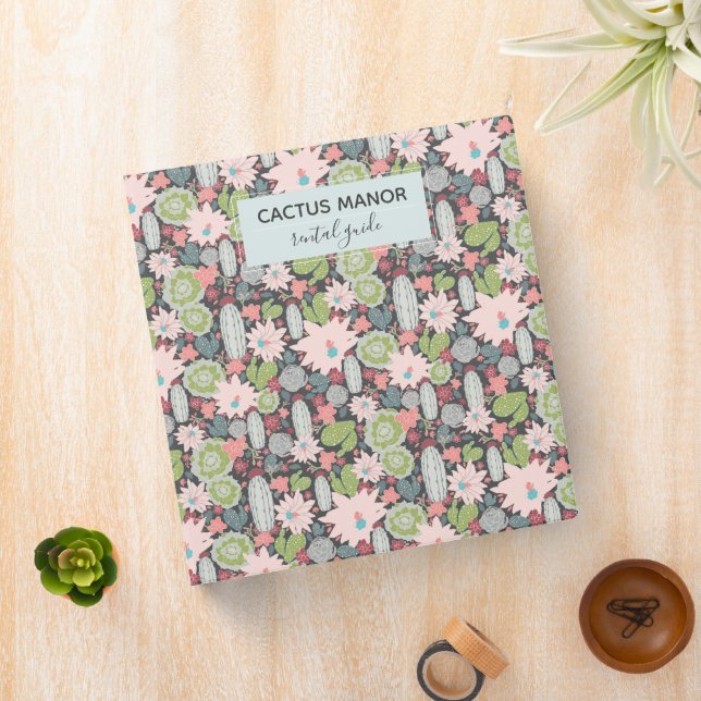 Cactus And Succulents Plants Vacation Rental Guide 3 Ring Binder (In Situ)