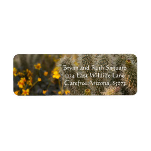 cactus and wildflowers label