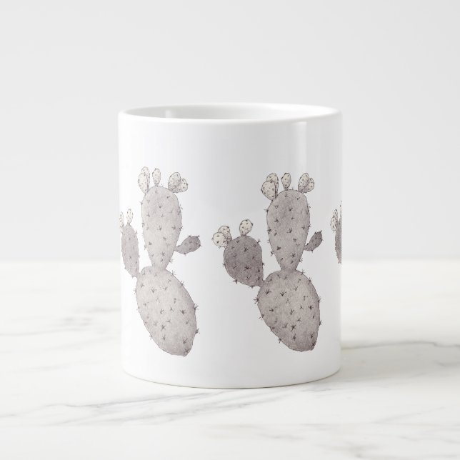 Cactus Art Giant Coffee Mug (Front)