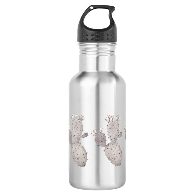 Cactus Art Stainless Steel Water Bottle (Front)