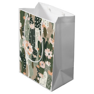 Cactus Art Unique Black Desert Glam Southwest Chic Medium Gift Bag