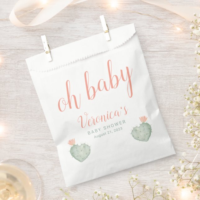 Cactus Baby Shower Favor Bag (Clipped)
