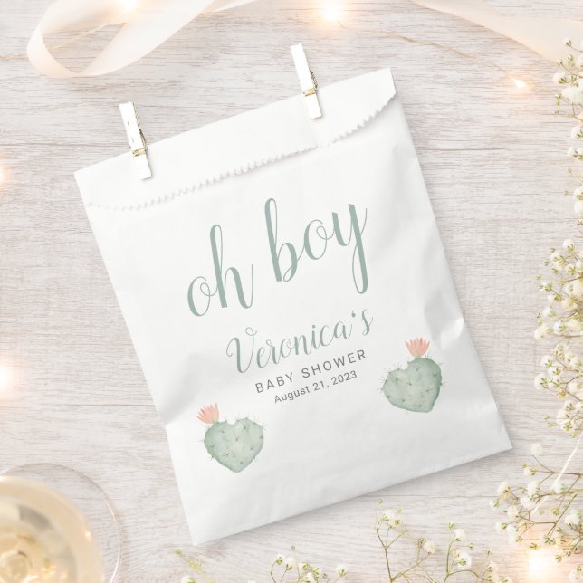 Cactus Baby Shower Favor Bag (Clipped)