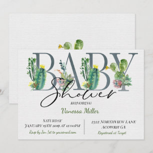 Cactus Baby Shower Invitation