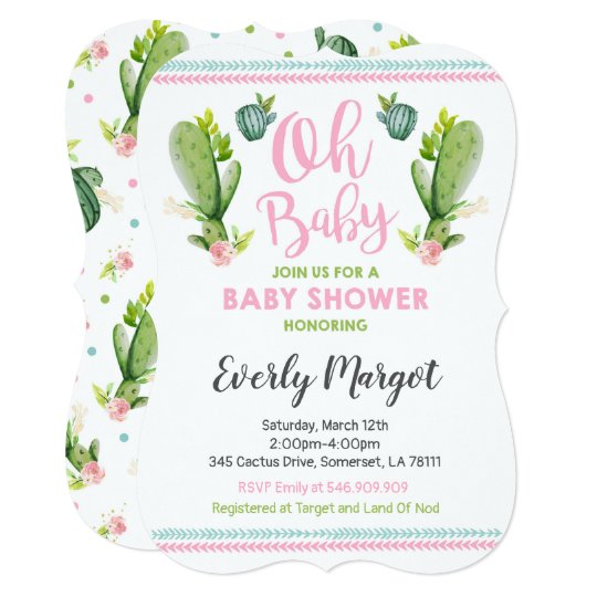 Succulent Baby Shower Invitations 1