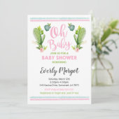 Cactus Baby Shower Invitation Succulent Shower (Standing Front)