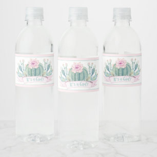 Cactus Baby Shower Water Bottle Label