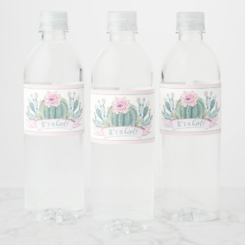 Cactus Baby Shower Water Bottle Label by The_Baby_Boutique at Zazzle