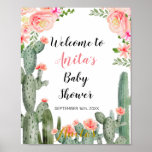 Cactus Baby Shower Welcome Sign at Zazzle