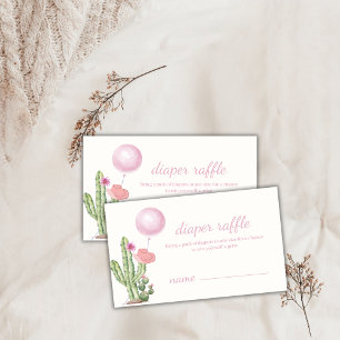 Cactus Balloon Cowgirl Diaper Raffle Baby Shower  Enclosure Card
