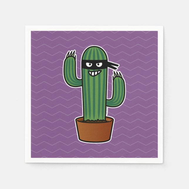 Cactus bandido ninja masked sneaky bandit napkins (Front)