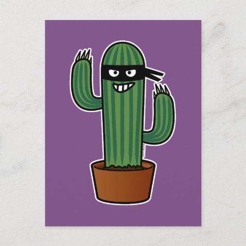 Cactus bandido ninja masked sneaky bandit postcard
