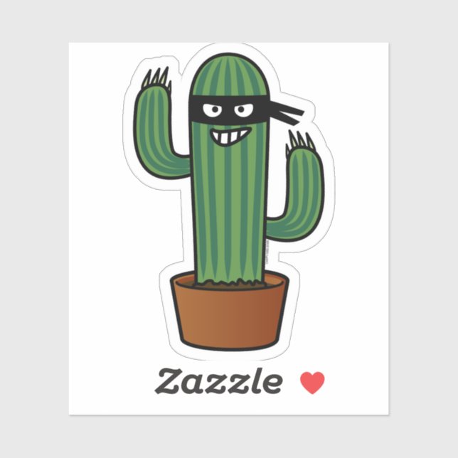 Cactus bandido ninja masked sneaky bandit sticker (Sheet)