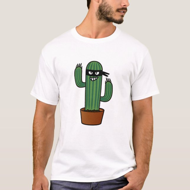 Cactus bandido ninja masked sneaky bandit T-Shirt (Front)