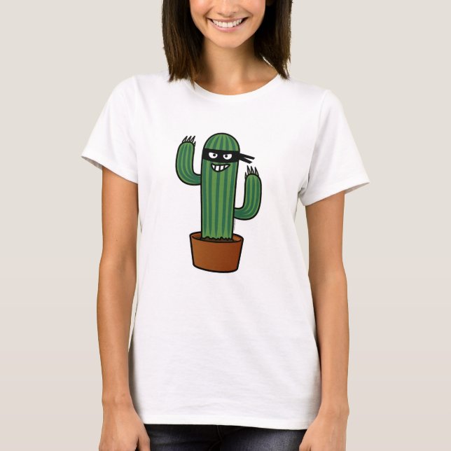 Cactus bandido ninja masked sneaky bandit T-Shirt (Front)