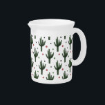 Cactus Beverage Pitcher<br><div class="desc">Cactus pattern design illustration with colorful polka dots on white background</div>