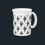Cactus Beverage Pitcher<br><div class="desc">Cactus pattern design illustration with colorful polka dots on white background</div>