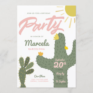Cactus Birthday Party Invitation