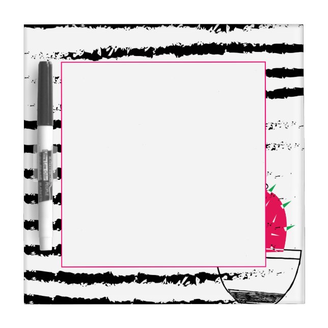 Cactus black white pattern dry erase board (Front)