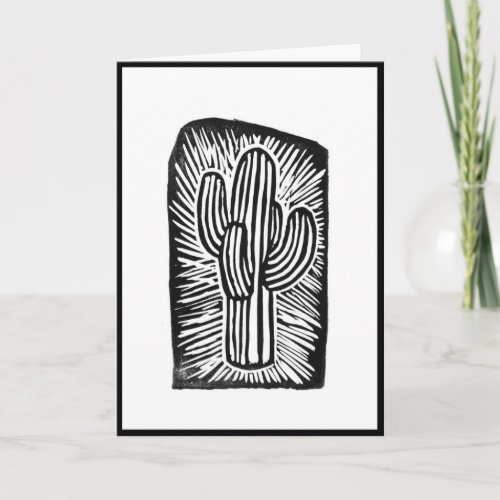 Cactus Block print Card