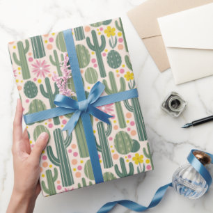 Cactus Bloom Bliss Wrapping Paper