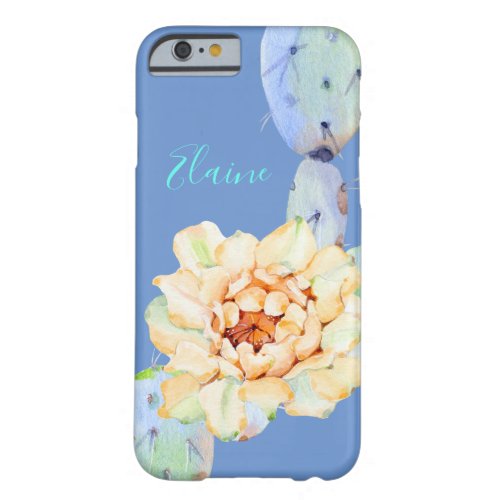 Cactus bloom desert flower watercolor purple barely there iPhone 6 case