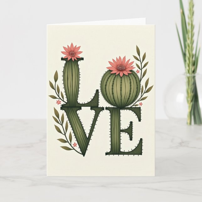 Cactus Blossom Mothers Day Card (Front)