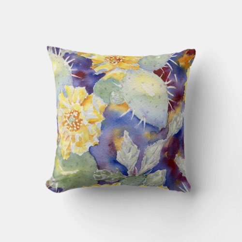 Cactus Blossom Throw Pillow