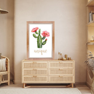 Cactus Blossom Watercolor Unique Desert Poster