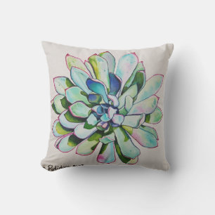 Cactus Blue and Pink Cushion