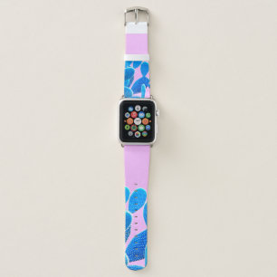 Cactus blue colored on pink background. Fashion, m Apple Watch Band
