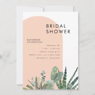 Cactus Blush Geometric Bridal Shower Invitation