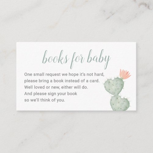 Cactus Books For Baby Card Desert Baby Enclosure