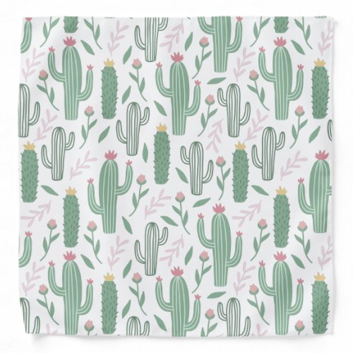 Cactus botanical pattern bandana