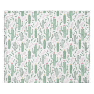 Cactus botanical pattern duvet cover