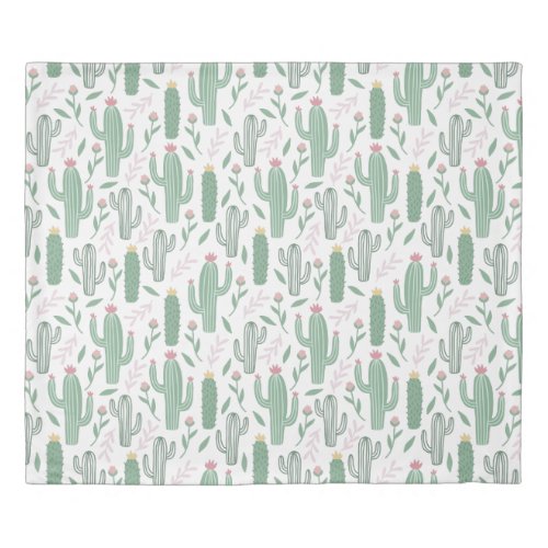 Cactus botanical pattern duvet cover