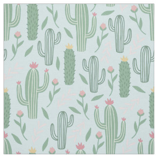 Cactus botanical pattern fabric