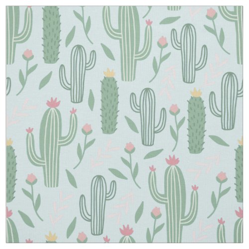 Cactus botanical pattern fabric